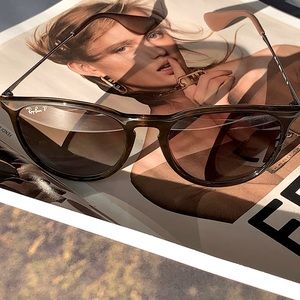 Polarized Ray-Ban Erika Sunglasses in Tortoise (54mm).